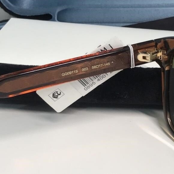 ✨ Brand New Gucci GG0911S 003 Sunglasses – Brown Frame with Green Lenses ✨ - Picture 14 of 14